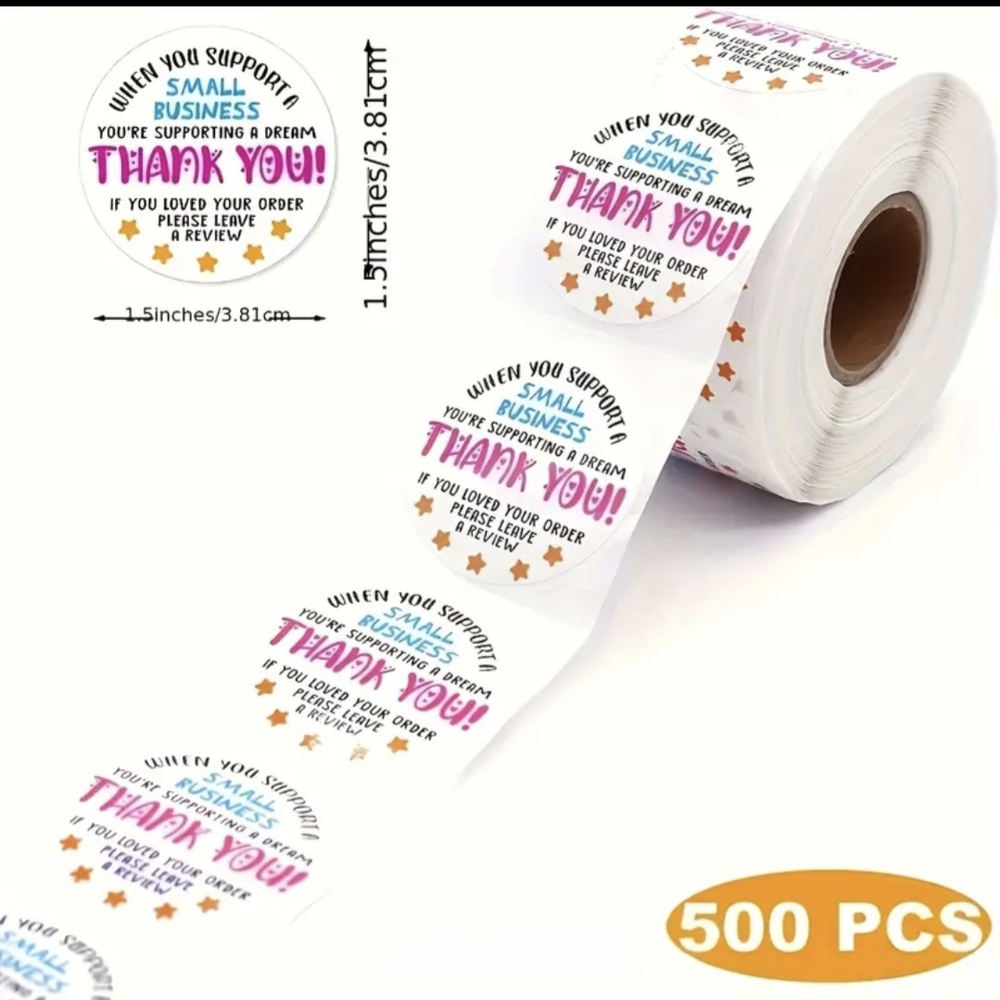 Thank You Small Business Stickers - 500 PCS